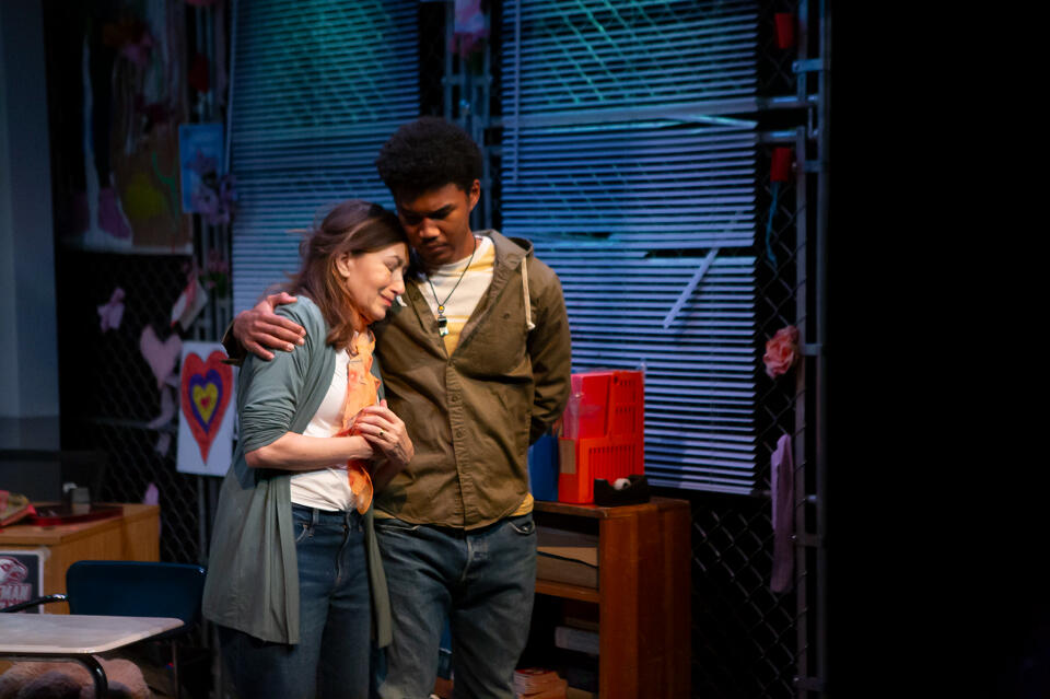 G - "Room 1214" by Michelle Kholos-Brooks; dir. Sarah Norris (Off-Broadway). ph: Hunter Canning. Also in the pic: Annabelle Gurwich