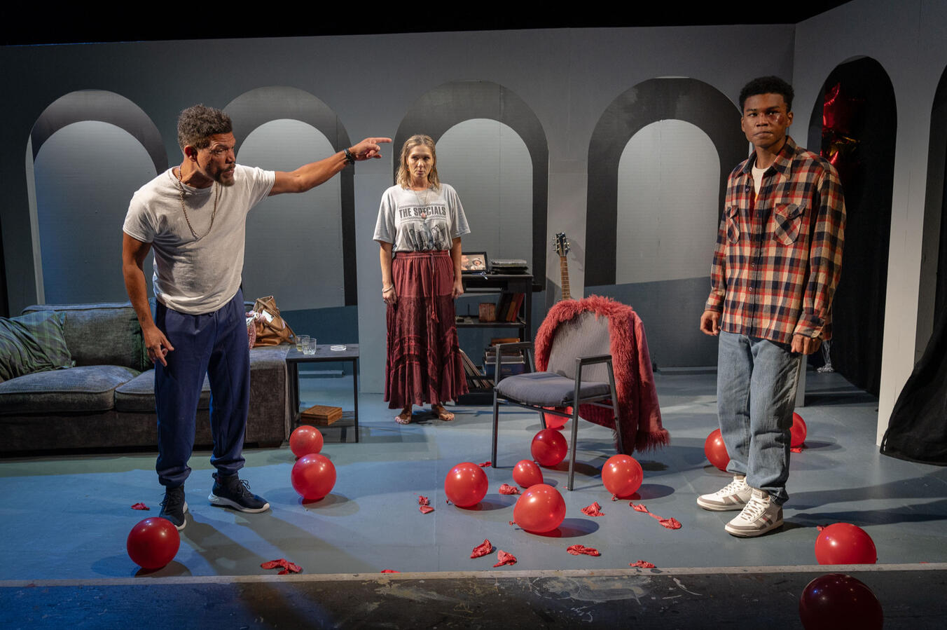 JAK- "Tracks" by Paula B Stanic dir. Tabatha Gayle and Sarah Norris (Off-Broadway). ph: Burdette Parks. Also in the pic: Jason Carvel, Laura Hooper